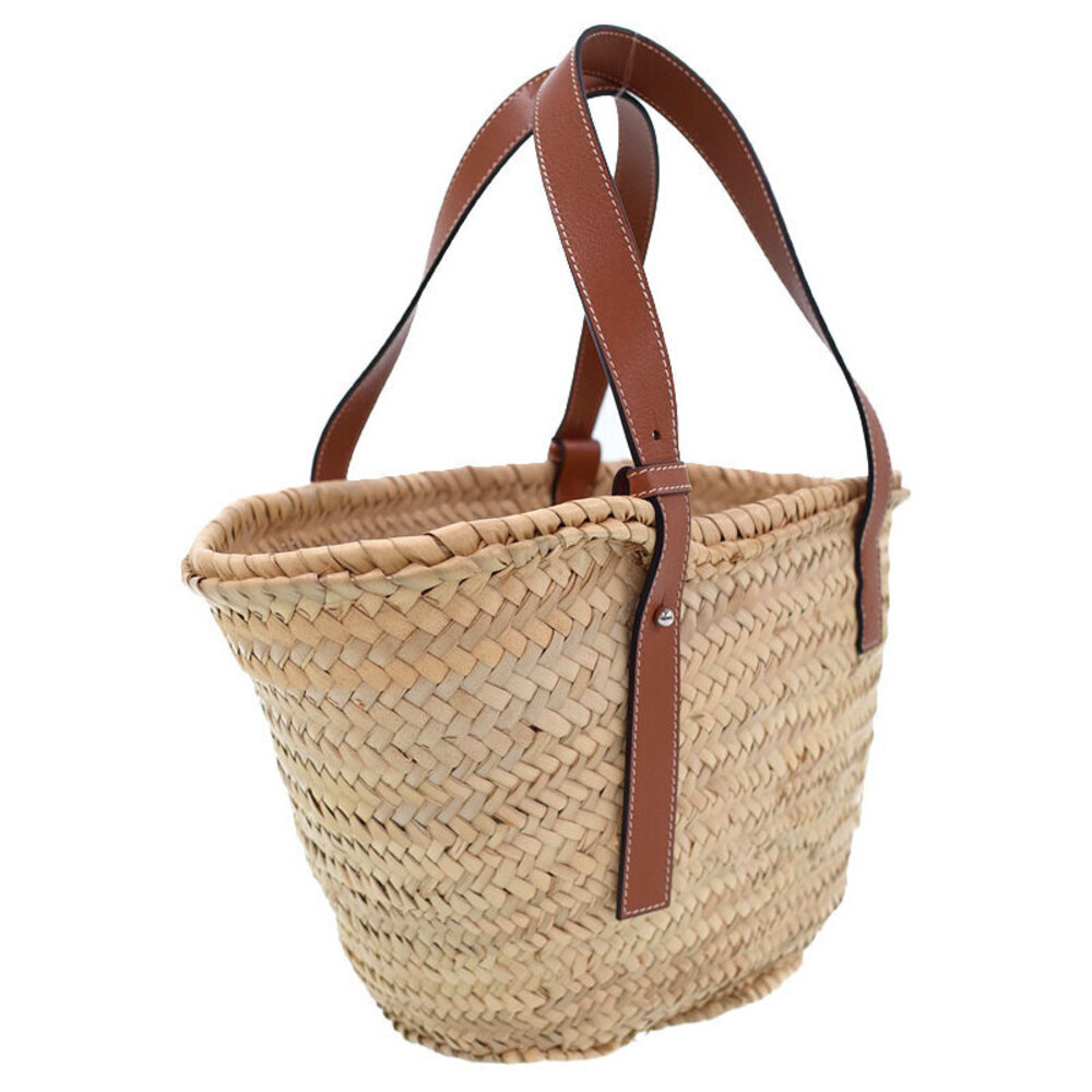 Loewe Tan Bag Basket palm calfskin Ibiza leaf anagram leather woven Paula